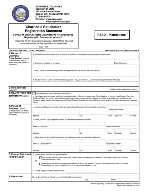 charitable solicitation registration.